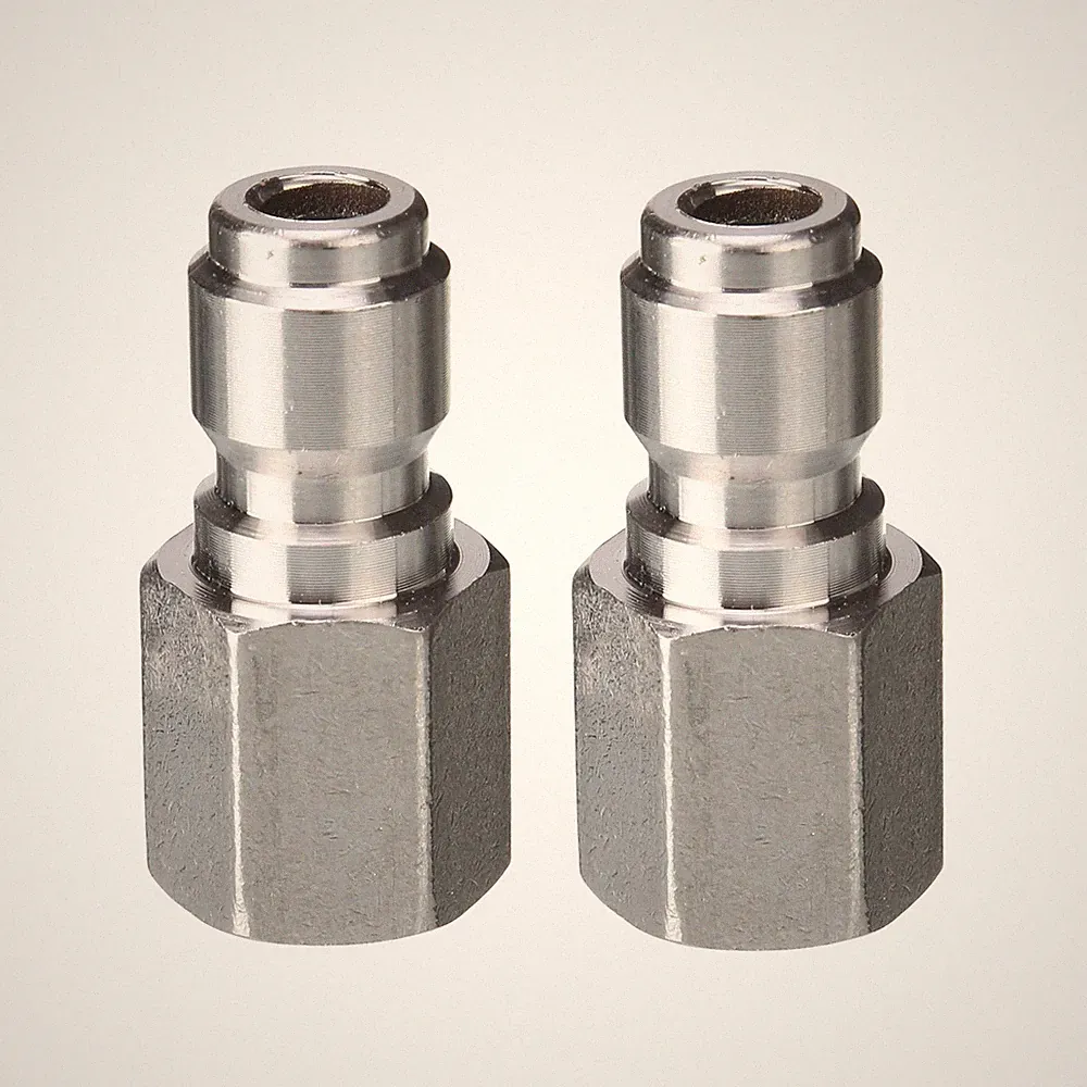 Tool Daily Pressure Washer Coupler, 1/4 1/4'' Plug with Female NPT, Silver