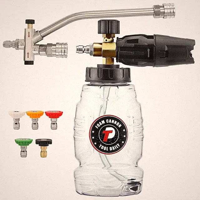 Tool Daily Pressure Washer Foam Cannon with Dual Connector, 1 Liter
