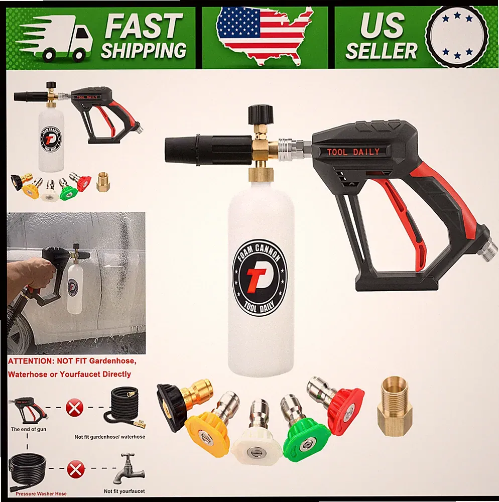Tool Daily Pressure Washer Gun with Foam Cannon and 5 Nozzle Tips