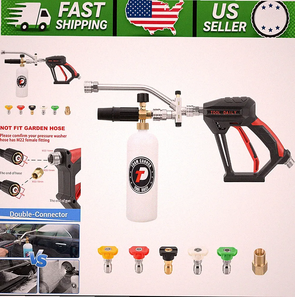 Tool Daily Pressure Washer Gun with Foam Cannon and Dual Connector