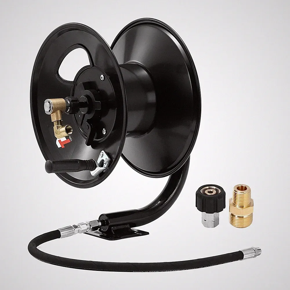 Tool Daily Pressure Washer Hose Reel, 100 FT Heavy Duty Steel Hose Reel for P...