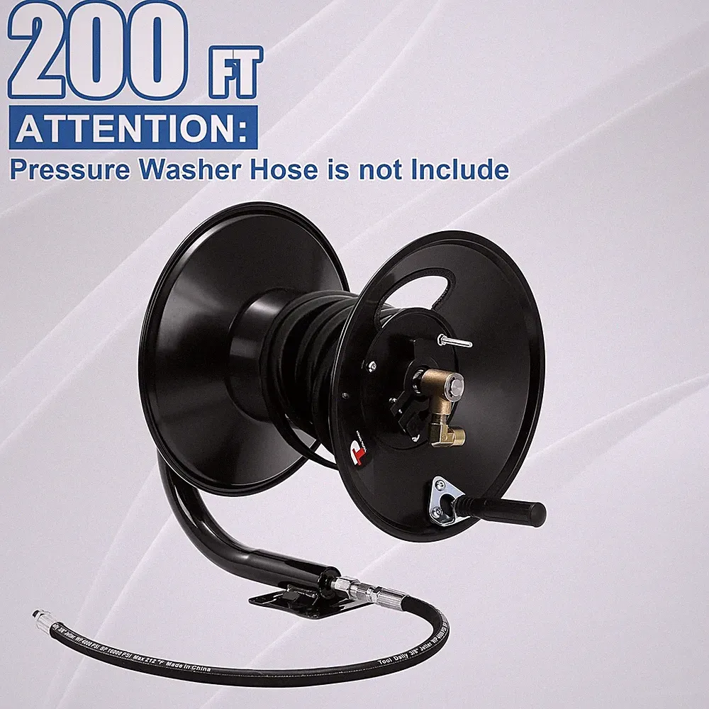 Tool Daily Pressure Washer Hose Reel 200 FT, Heavy Duty Steel Hose Reel, NEW