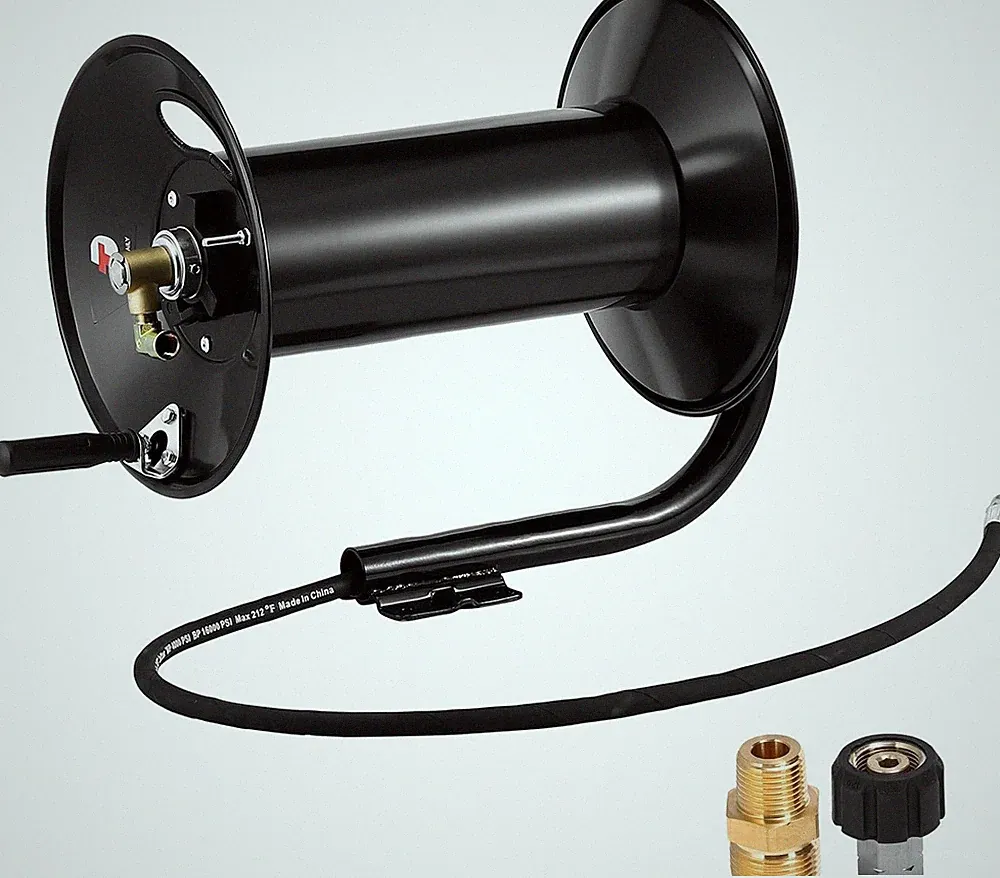 Tool Daily Pressure Washer Hose Reel 300 FT 3/8" Heavy Duty Hand Crank 4000 PSI