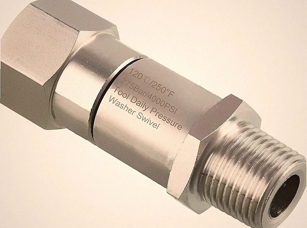 Tool Daily Pressure Washer Swivel, 3/8 Inch NPT-M inch - 5/8 inch, Silver