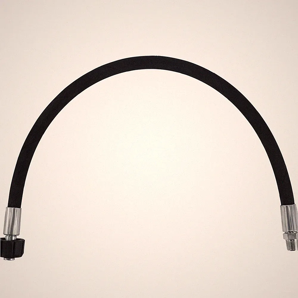 Tool Daily Pressure Washer Whip Hose 2 FT, 3/8" NPT + M22-14 2 Black