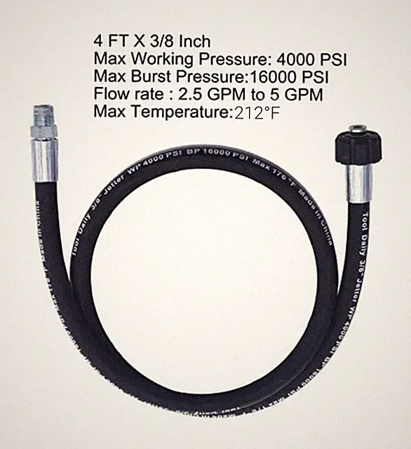 Tool Daily Pressure Washer Whip Hose with Swivel Hose Reel Connector Hose for...