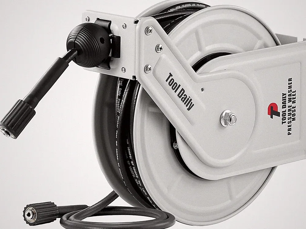 Tool Daily Retractable Pressure Washer Hose Reel, 1/4” X 60 FT Heavy Duty Power