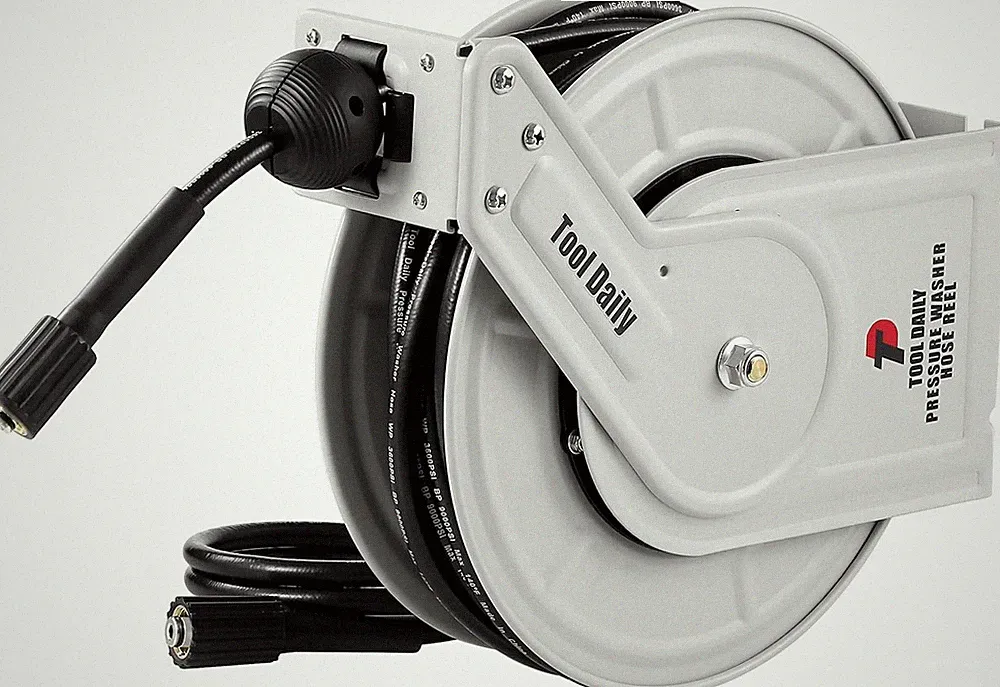 Tool Daily Retractable Pressure Washer Hose Reel 60 FT x 1/4" 3600 PSI