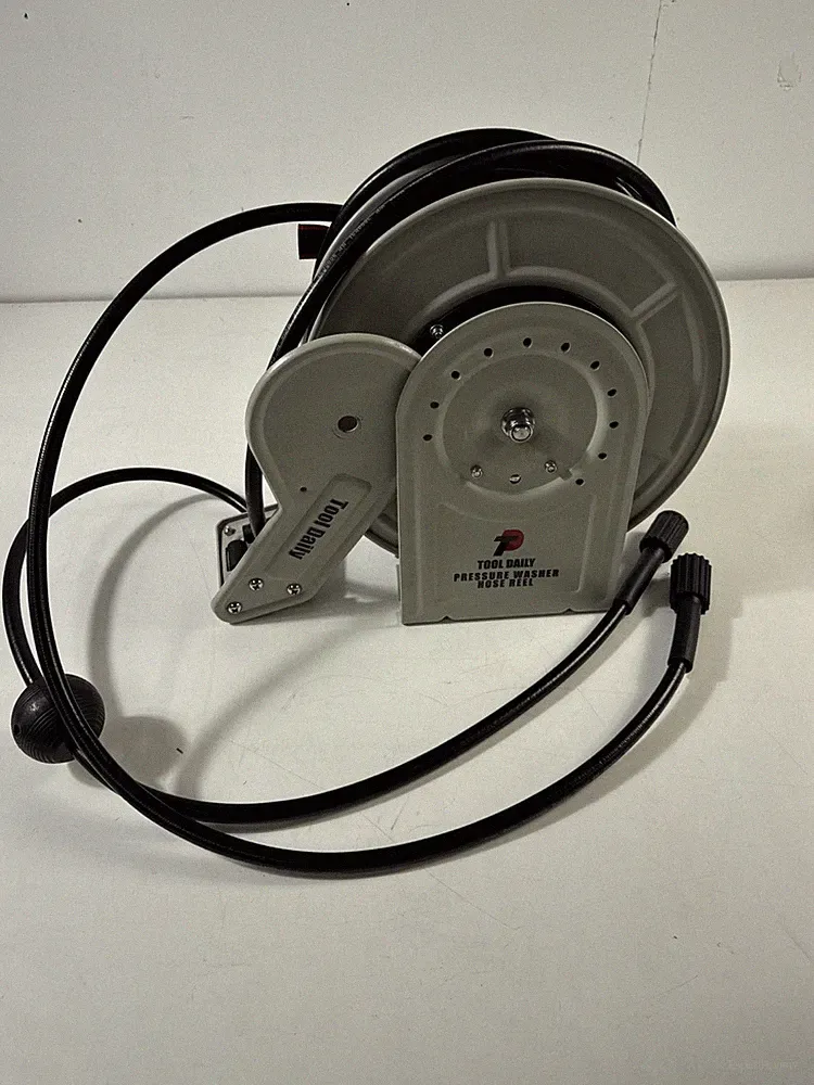 Tool Daily Retractable Pressure Washer Hose Reel 60 FT x 1/4”, Heavy Duty