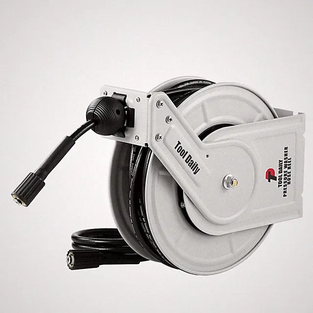 Tool Daily Retractable Pressure Washer Hose Reel 60 FT x 1/4”, Heavy Duty Pow...
