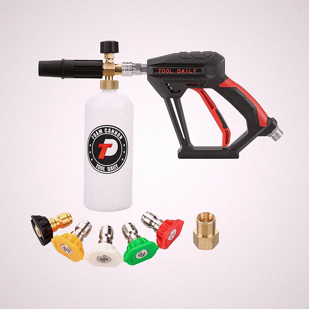 Tool Daily Short Pressure Washer Gun with Foam Cannon, 1/4 Inch... FAST USA SHIP