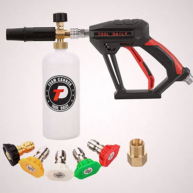 Tool Daily Short Pressure Washer Gun with Foam Cannon, 1/4 Inch Quick Connect...