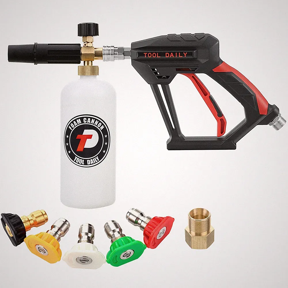 Tool Daily Short Pressure Washer Gun with Foam Cannon 1/4 Inch Quick Connector