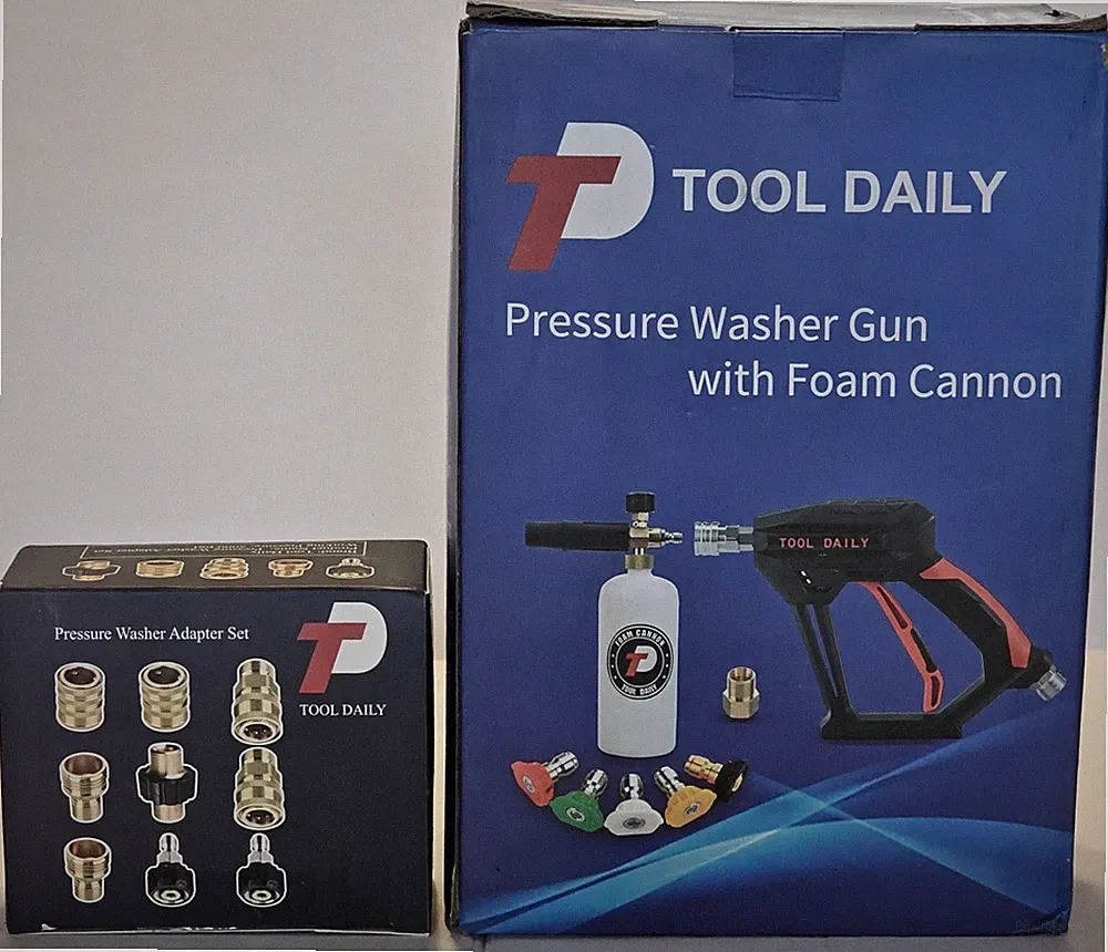 Tool Daily Short Pressure Washer Gun with Foam Cannon & Adapter Set NIB