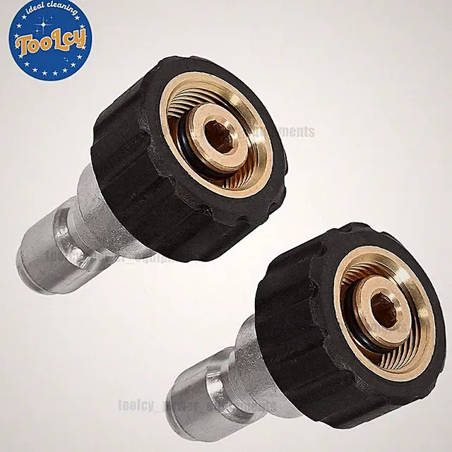 TOOLCY 2pc Fittings M22-14mm Female to 3/8'' QC Plugs for Power Washer Gun, Hose