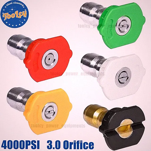 TOOLCY 3.0 Orifice Pressure Washer Spray Tips 4000 PSI 1/4" Quick Connect