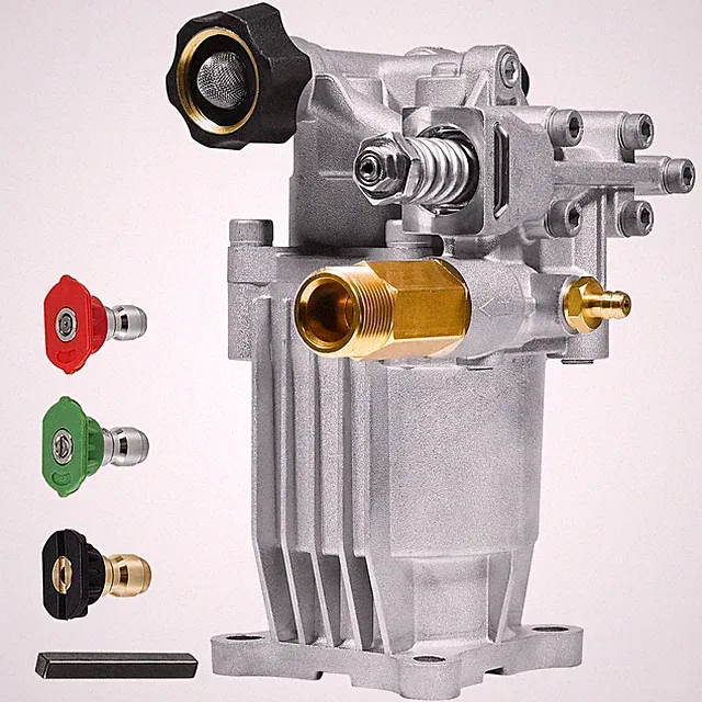 TOOLCY 3/4" Shaft Horizontal Pressure Washer Pump, 2600-3300 PSI @ 2.5 Grey