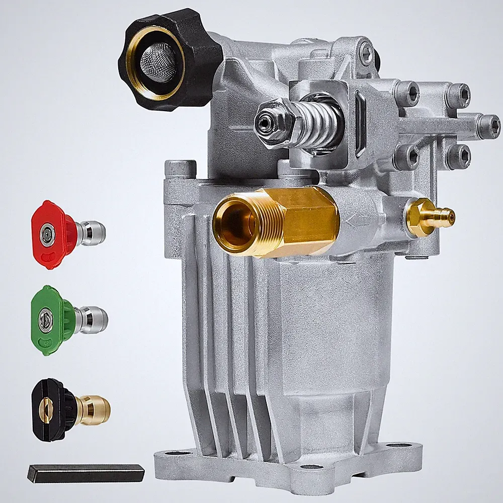 TOOLCY 3/4" Shaft Horizontal Pressure Washer Pump, 2600-3300 PSI @ 3300, Grey