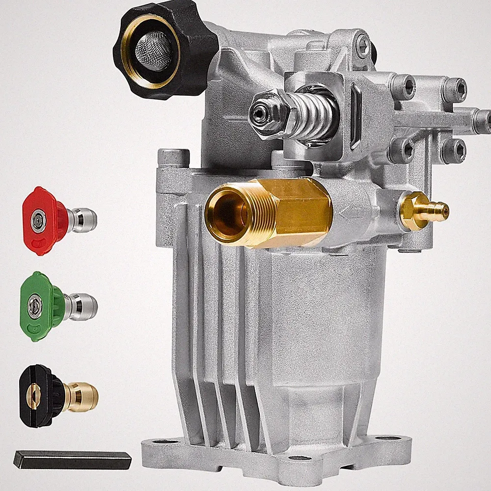 TOOLCY 3/4" Shaft Horizontal Pressure Washer Pump, 26003300 PSI @ 2.5 GPM Po...