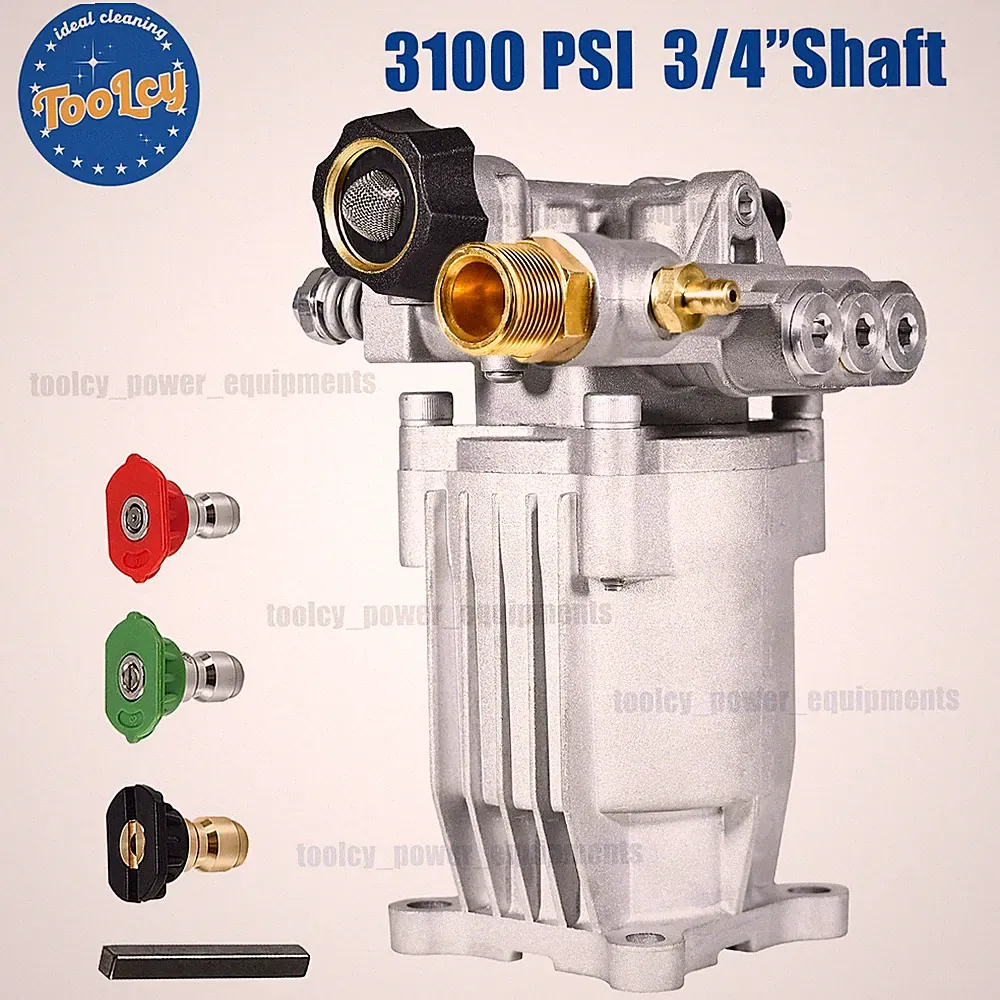 TOOLCY 3300 PSI High Pressure Washer Pump 3/4" Shaft Horizontal 2.5 GPM