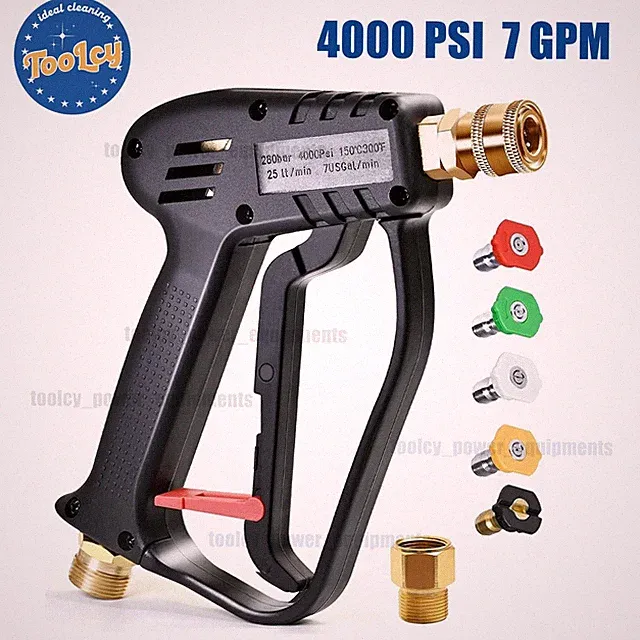 TOOLCY 4000 PSI Pressure Washer Gun with M22-14mm-15mm Inlet 1/4" Quick Connect