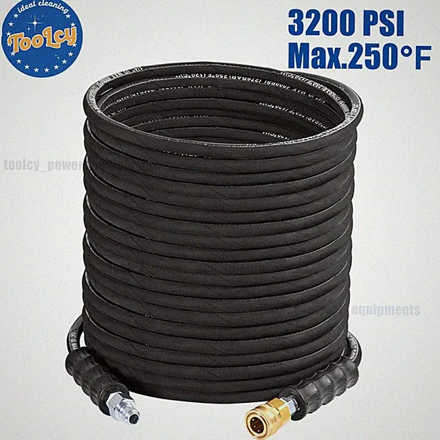 TOOLCY 4000 psi Pressure Washer Hose 1/4" x 100ft Swivel Quick Connector 3/8"