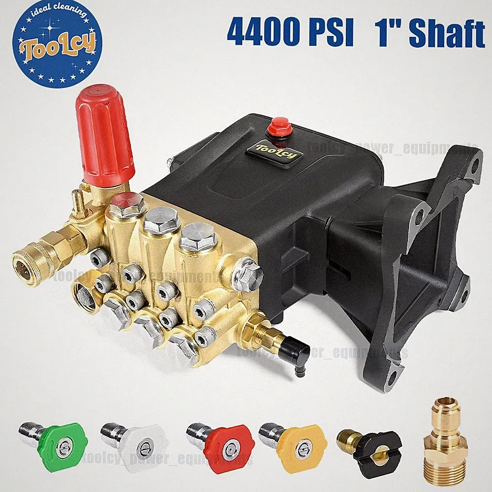 TOOLCY 4200 PSI Triplex Pressure Washer Pump 1" Shaft Horizontal Plunger 4.4 GPM