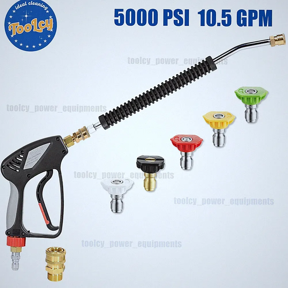 TOOLCY 5000 PSI 10.5 GPM Pressure Washer Gun and 18" Curved Wand & Spray Tips