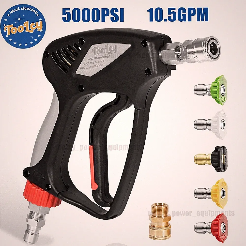 TOOLCY 5000 PSI Car Washer Gun Pressure Washer Gun 3/8" Plug for Hot Water