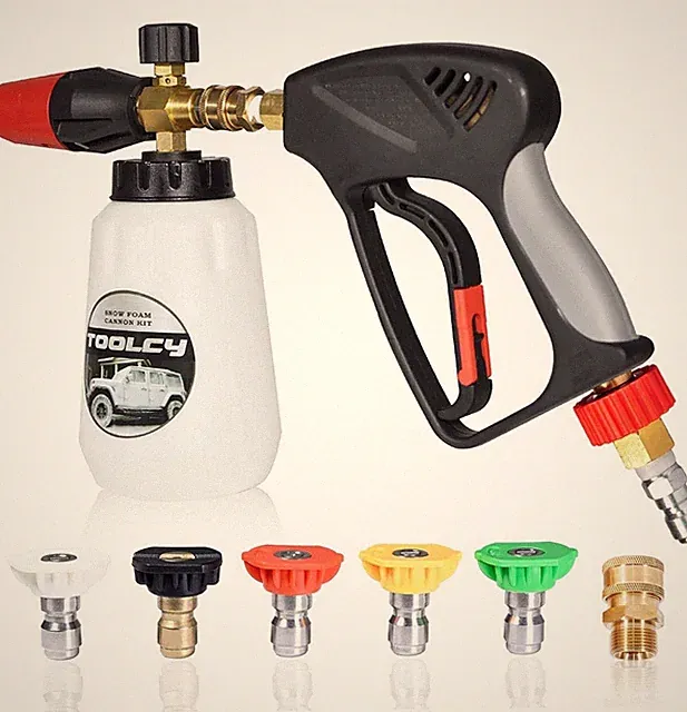 TOOLCY 5000 PSI Pressure Washer Gun Snow Foam Cannon Jet Bottle Spray Nozzles