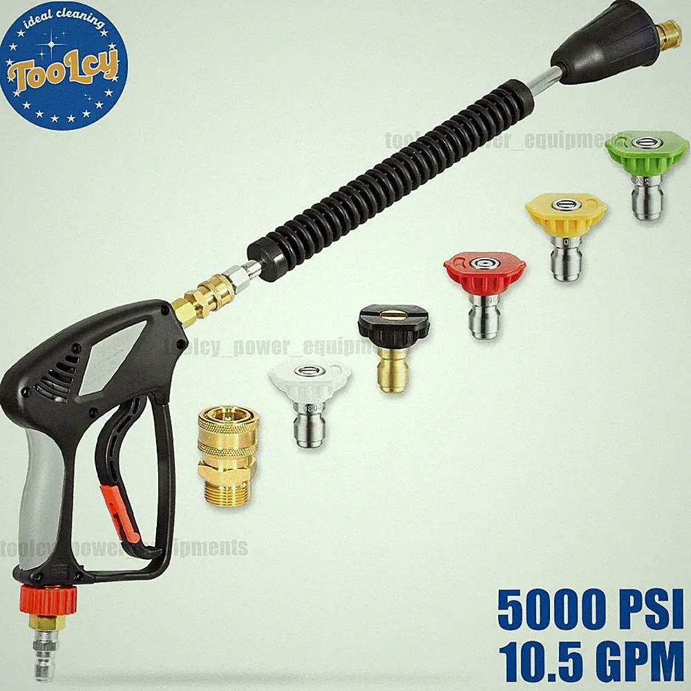 TOOLCY 5000 PSI Pressure Washer Gun & Wand M22-14mm Adapter 1/4" Quick Connect