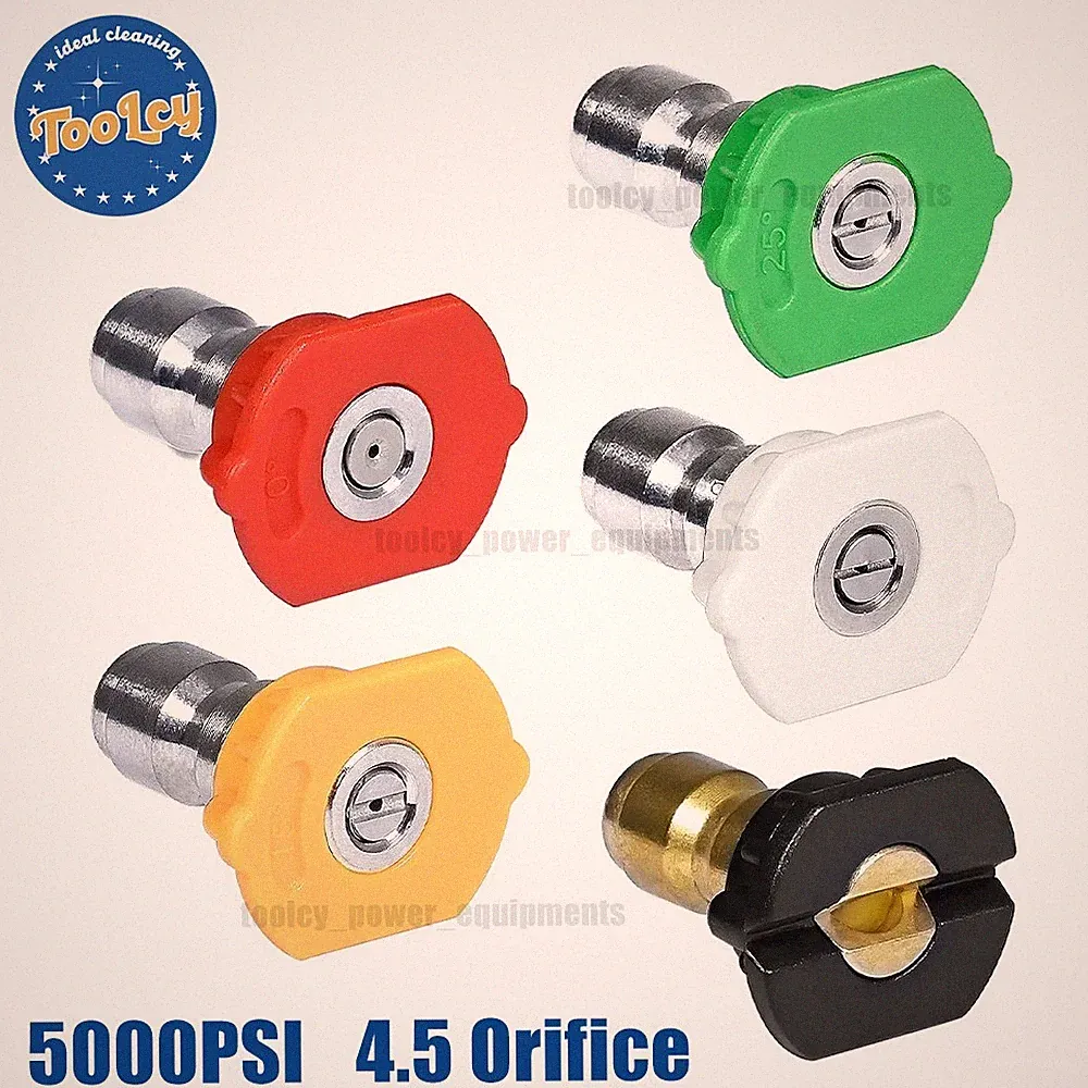 TOOLCY 5000 PSI Pressure Washer Spray Nozzle Tips 4.5 Orifice 1/4" Quick Connect
