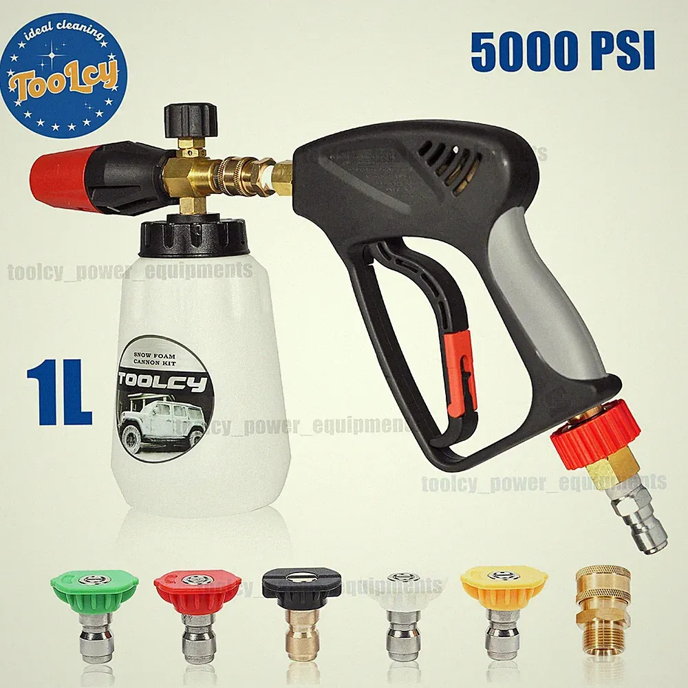 TOOLCY Foam Cannon Kit with Pressure Washer Gun 5000 PSI,5 Nozzle Tips