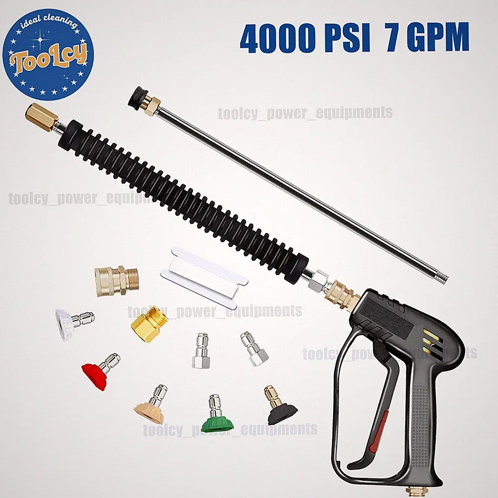 TOOLCY Pressure Washer Gun and Wand with 5 Spray Nozzles, 4000 PSI, 7 GPM