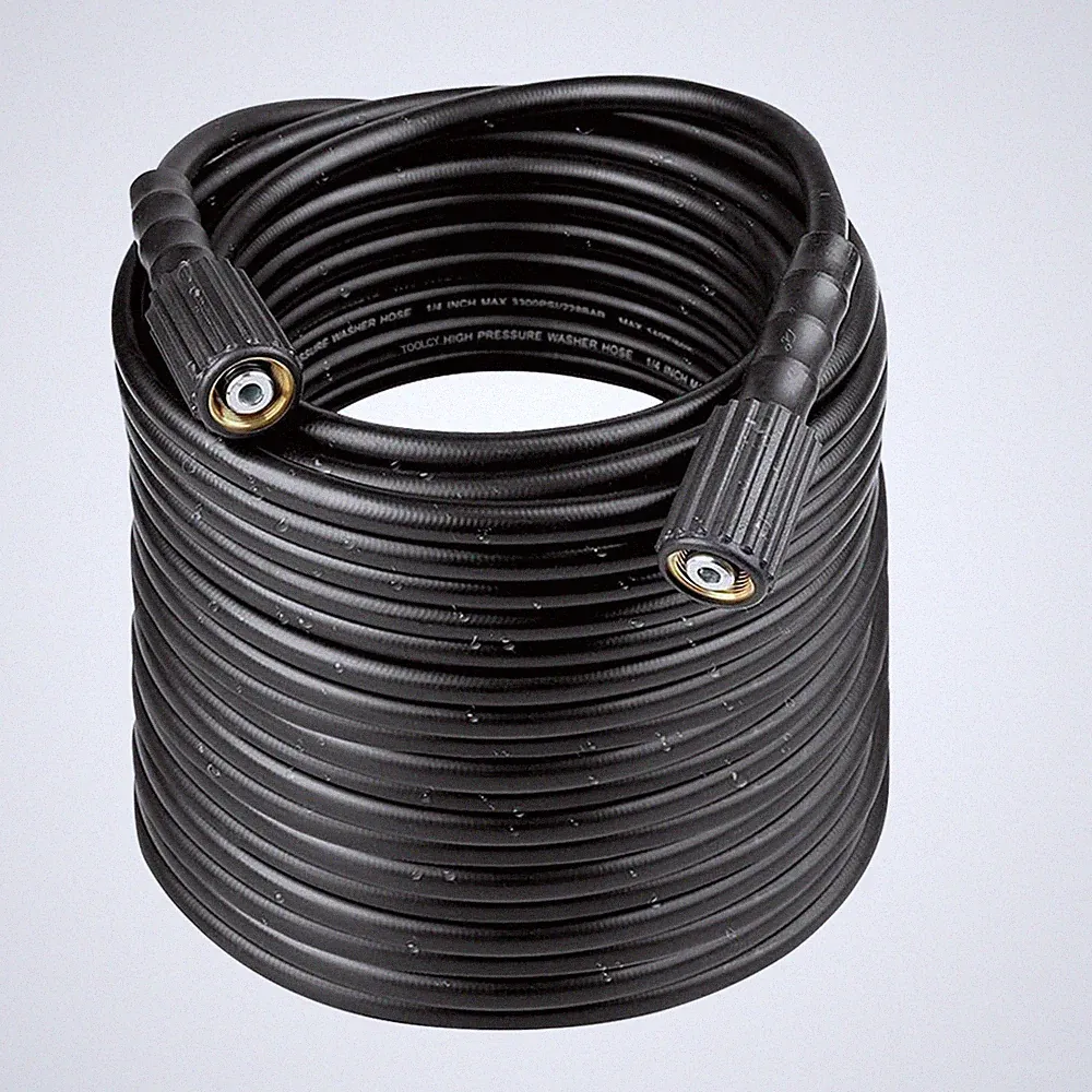 TOOLCY Pressure Washer Hose, 3400 PSI, 50 ft 1/4" Kink Resistant 50FT, Black