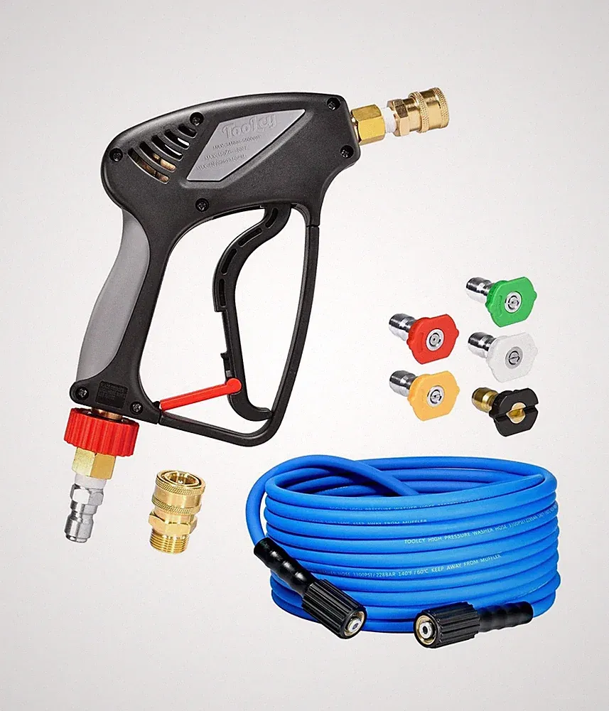 TOOLCY Pressure Washer Hose and Gun Kit, 30ft Kink Resistant Power ... Fast Ship