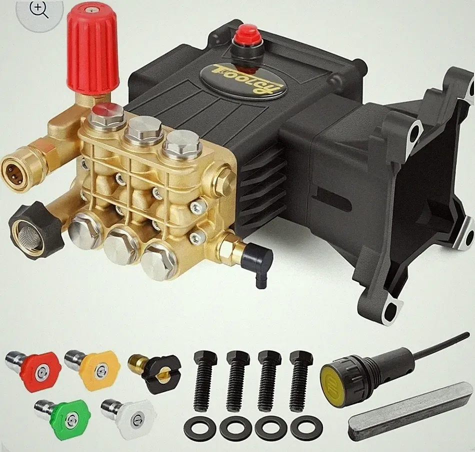 TOOLCY Pressure Washer Pump 3600-4400 PSI, 1" Shaft Horizontal Plunger 4.2 GPM