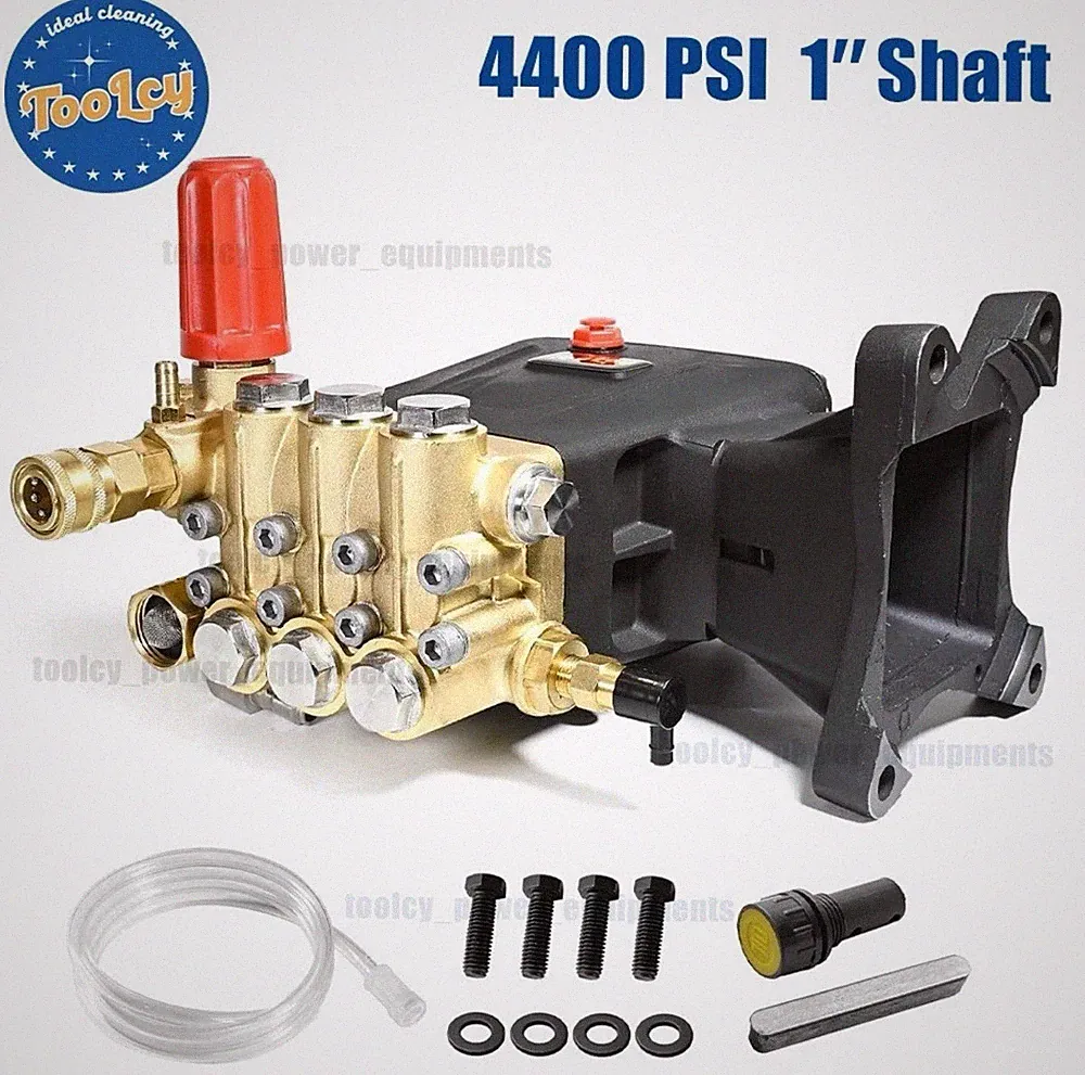 TOOLCY Pressure Washer Pump 3600-4400 PSI Max, 1" Shaft Horizontal Plunger 4 GPM