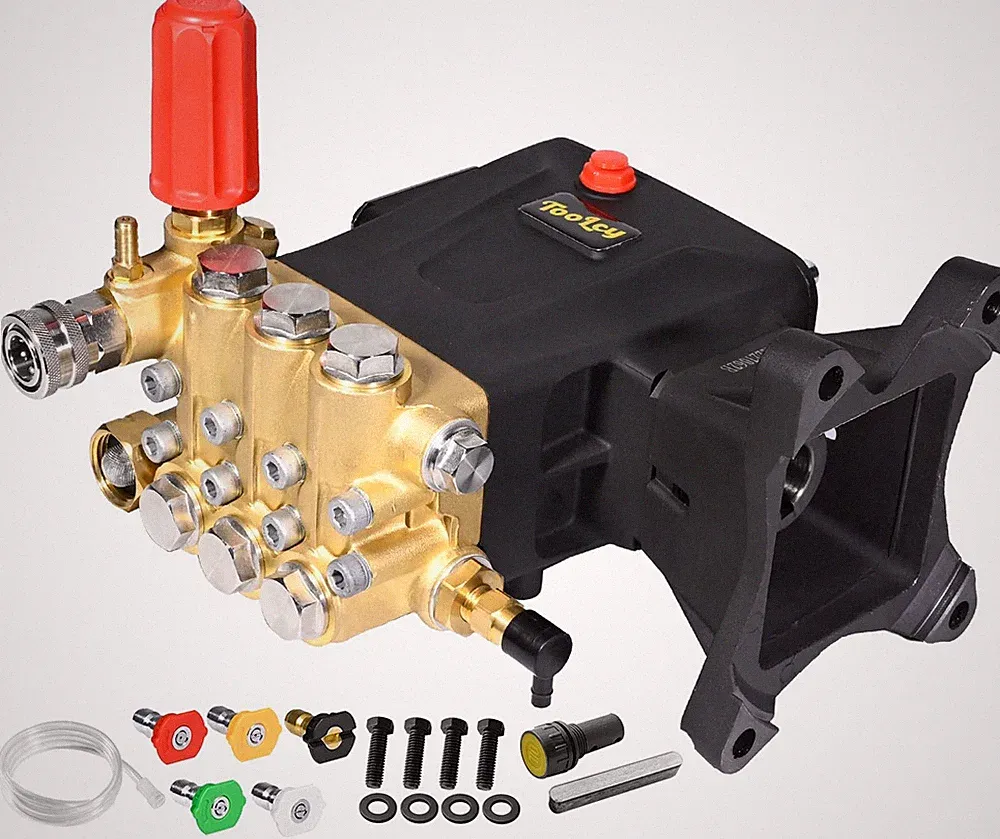 TOOLCY Pressure Washer Pump Max 4400 PSI 4.2 GPM, 1" Shaft 4400, Black
