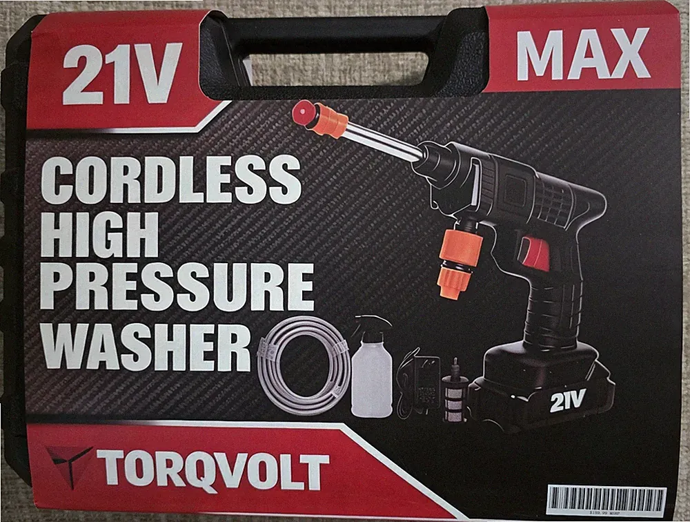 TORQVOLT 21V Cordless Battery Cold Water Pressure Washer w/ Hose, 653 PSI New