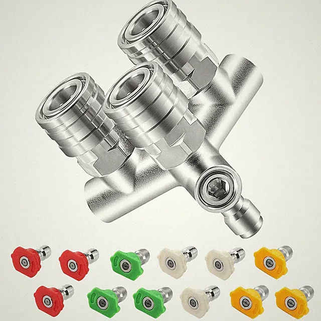 Triple Pressure Washer Nozzle, 3-in-1 Power Washer Tips, 3 Nozzles for Pressu...