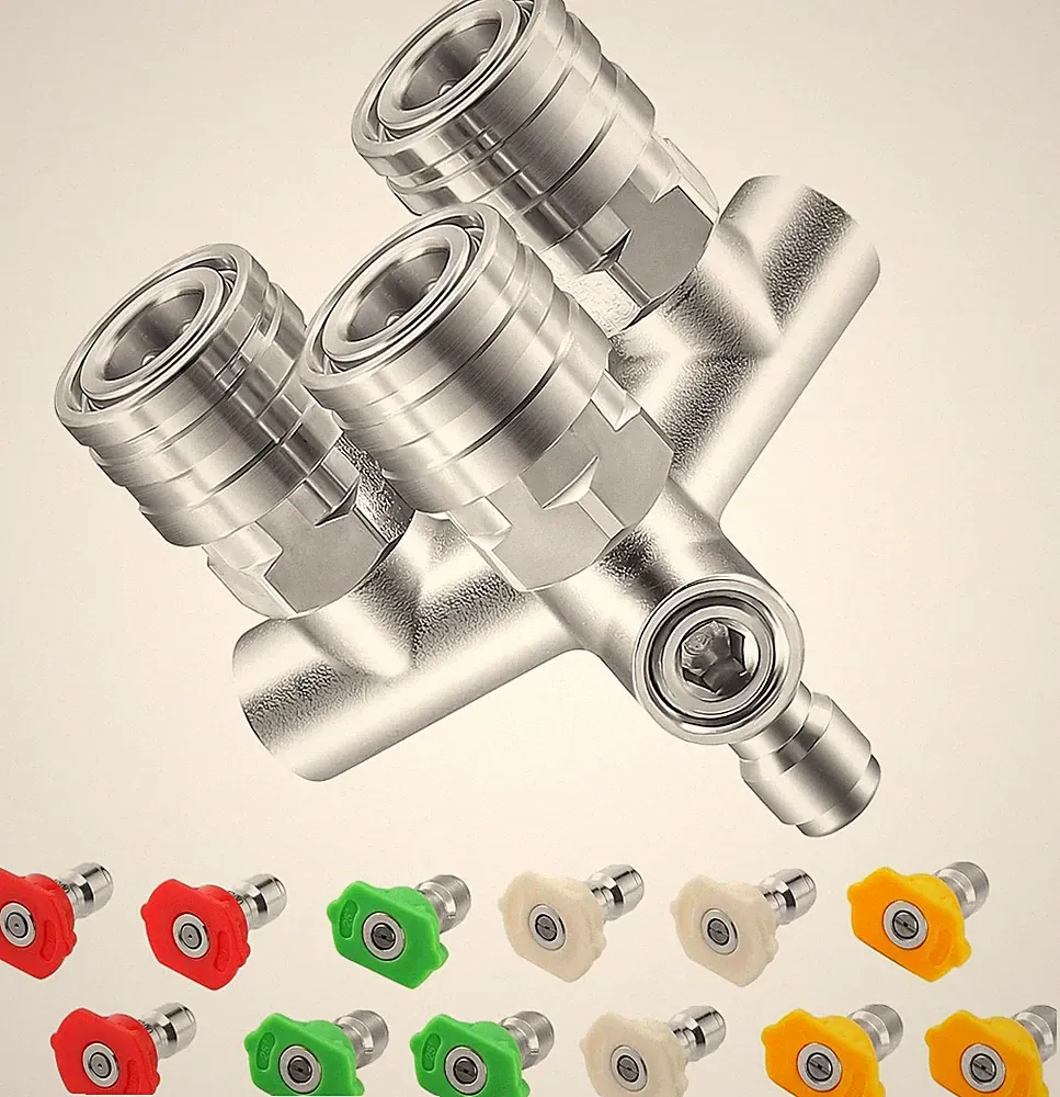 Triple Pressure Washer Nozzle, 3-in-1 Power Washer Tips, 3 Nozzles for Pressure