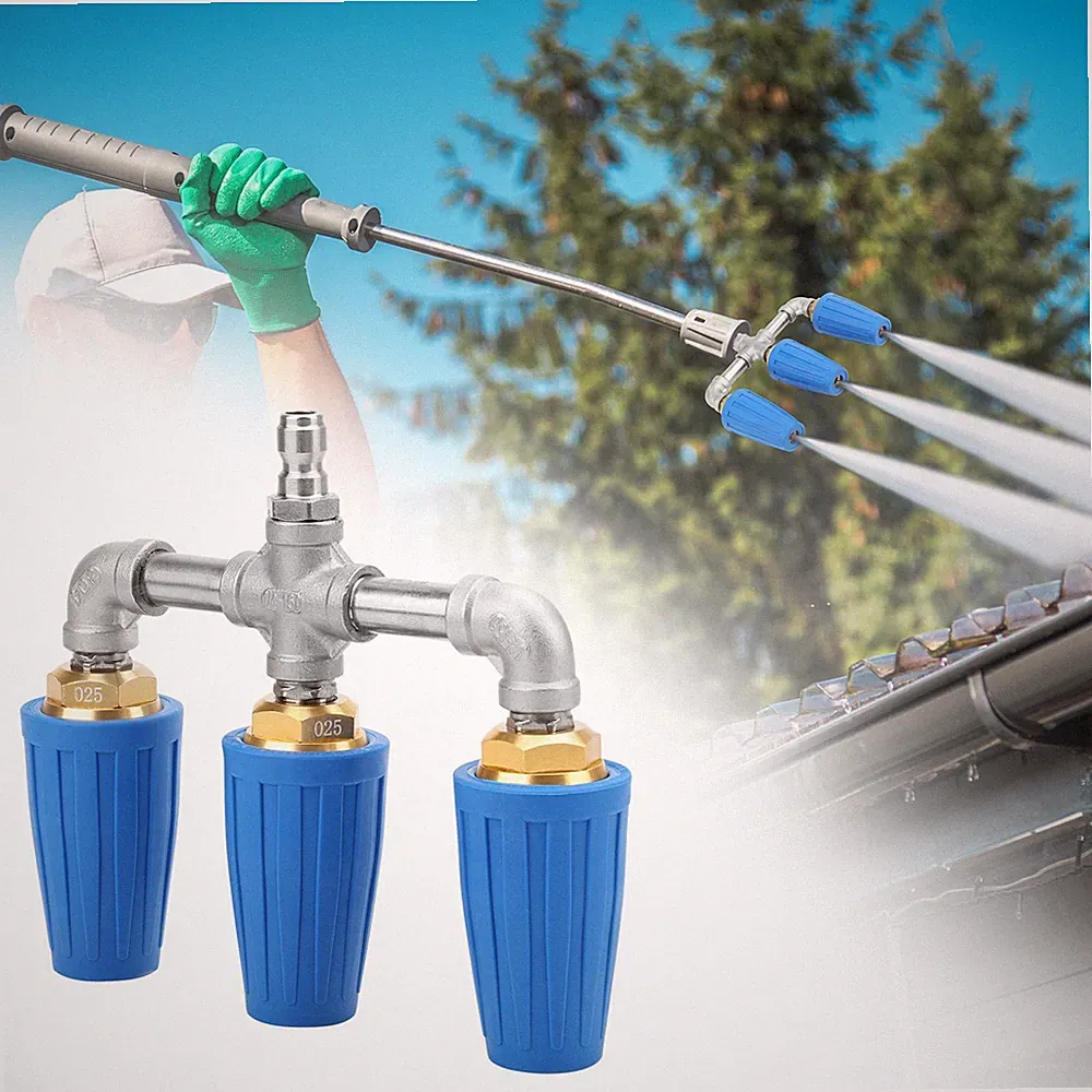 Triple Turbo Nozzle High Pressure Washer Rotating Spray Tip 4000PSI 1/4'' Quick