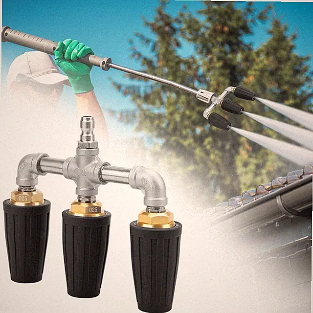 Triple Turbo Nozzle Pressure Washer 360° Rotating 1/4" Quick Connector 4000 PSI