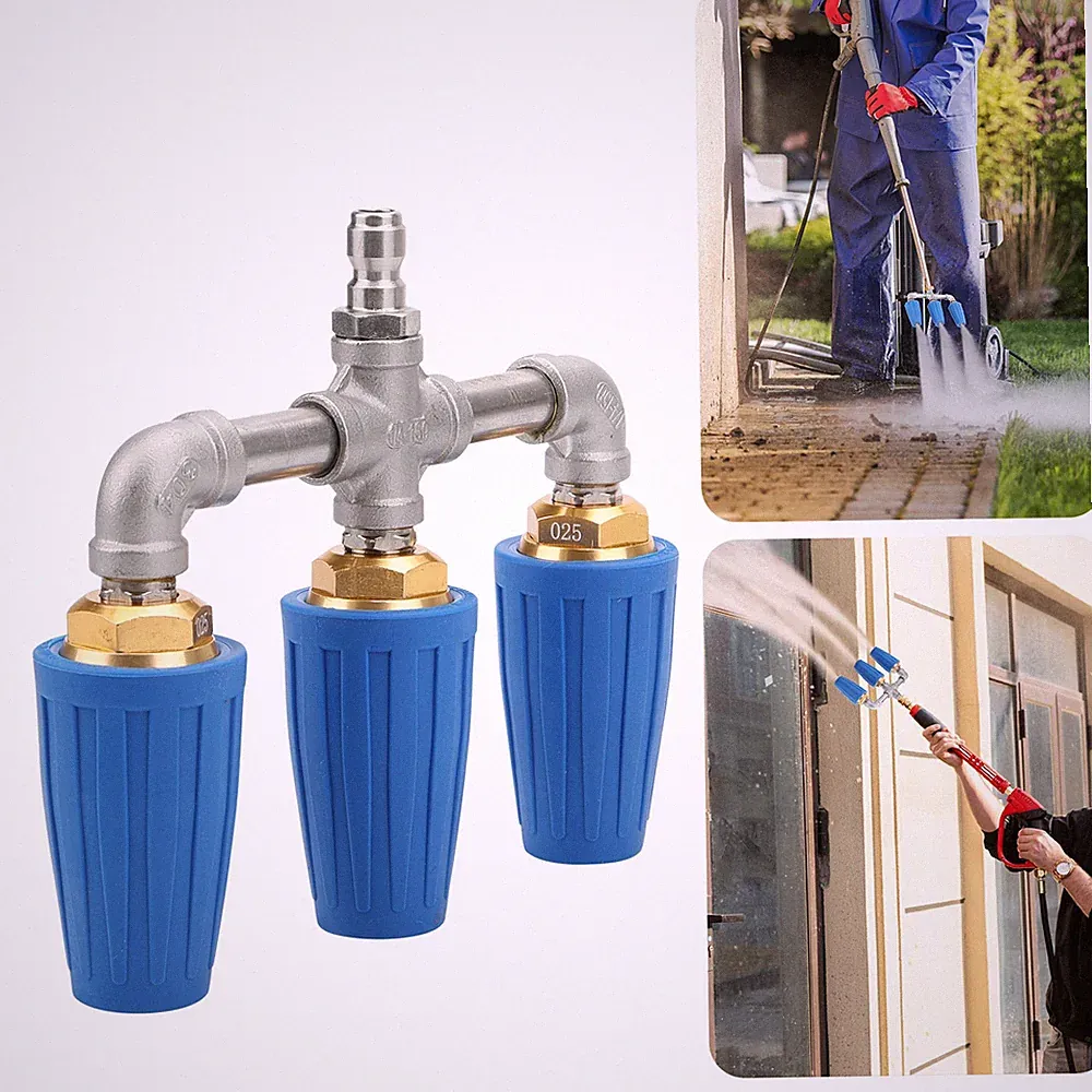 Triple Turbo Pressure Washer Nozzle 4000 PSI 1/4" Quick Connect M22 Brass Head