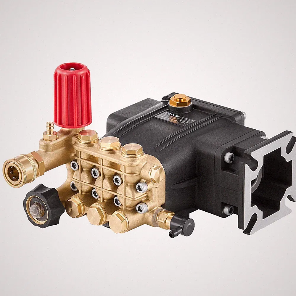 Triplex Plunger Pressure Washer Pump: 3300 PSI, 2.5 GPM, 3/4" Shaft