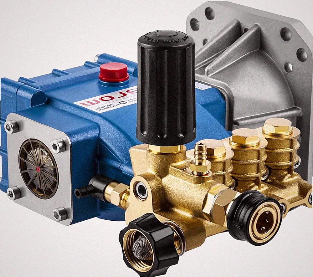 Triplex Plunger Pressure Washer Pump, 4400PSI 4.0GPM, 1" Shaft, Self-Priming, Ho