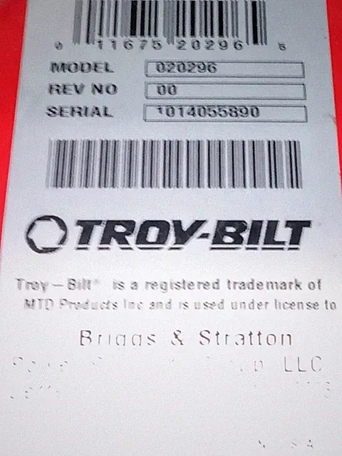 Troy Built Pressure Washer Honda GCV 160 OHC engine