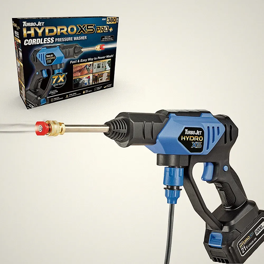 Turbo Jet® HydroX5TM Pro+ Cordless Pressure Washer – 380 PSI | 21V 5000mAh Ba...