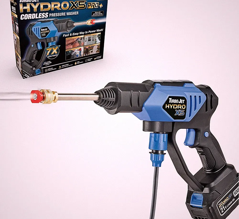 Turbo Jet® Hydrox5Tm Pro+ Cordless Pressure Washer – 380 PSI | 21V 5000Mah Batte